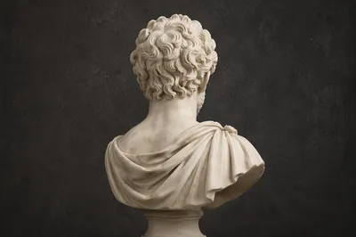 Classical White Marble Bust Background