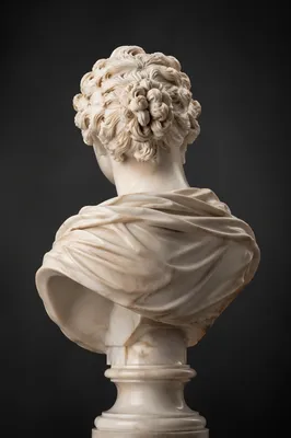 Classical White Marble Bust Background