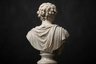 Elegant White Marble Bust Background
