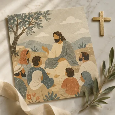 White Marble Background with Gold Cross Accent