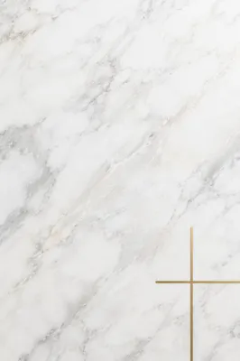 White Marble Background with Gold Cross Accent