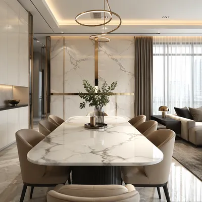 Luxury Marble Interior with Gold Cross Accent