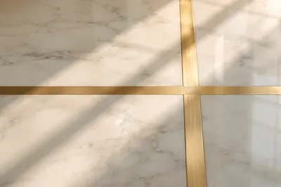 White Marble Background with Gold Cross Accent