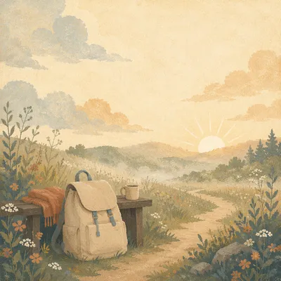 Peaceful Meadow Rest Background at Dawn