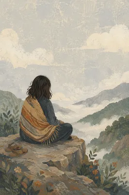 Weary Soul Resting Above Misty Hills