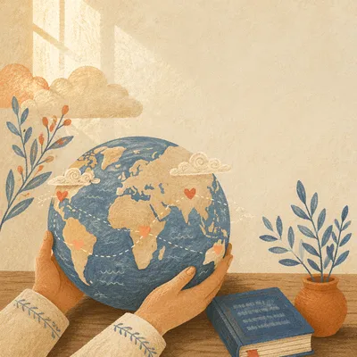 Globe and Open Book Mission Background