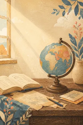 Antique Globe with Warm Morning Light