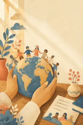 Globe and Open Book Mission Background
