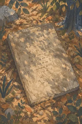 Contemplative Stone Memorial Forest Background