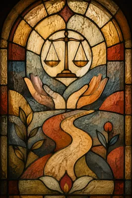 Stained Glass Justice Mercy Background