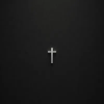 Minimal Frosted Cross on Charcoal Background