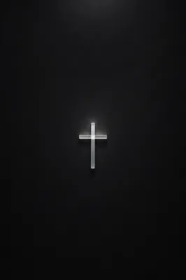 Minimalist Frosted Cross on Charcoal Background