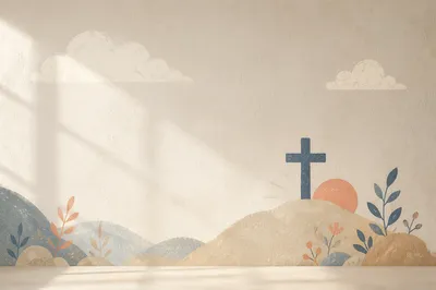 Minimalist White Cross on Calm Neutral Wall
