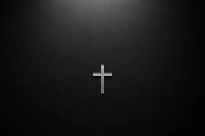 Minimalist Frosted Cross on Charcoal Background