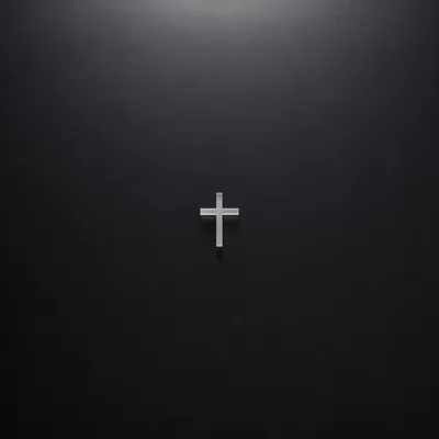 Minimal Frosted Cross on Charcoal Background