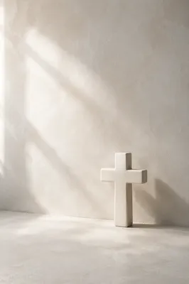 Minimalist White Cross on Clean Wall