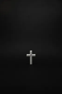 Minimal White Cross on Charcoal Background