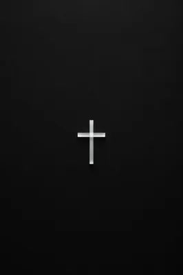 Minimalist Frosted Cross on Charcoal Background