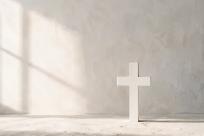 Minimalist White Cross on Clean Wall