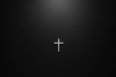 Minimalist Frosted Cross on Charcoal Background