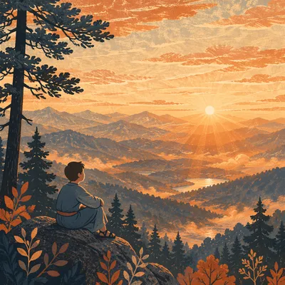 Misty Mountain Valley Dawn Light Rays