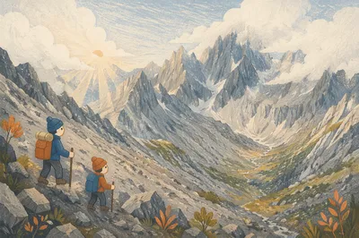 Misty Mountain Valley at Dawn Rays