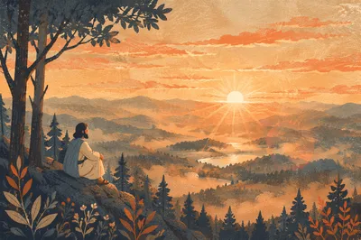 Misty Mountain Valley Dawn Rays Background