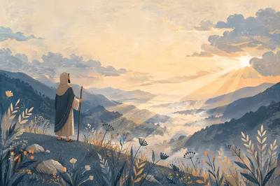 Misty Mountain Valley at Dawn Rays