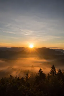 Misty Mountain Valley Dawn Light Rays