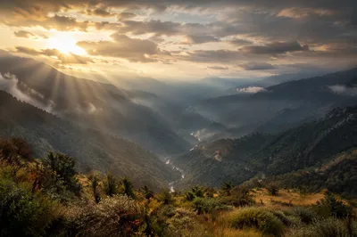 Misty Mountain Valley at Dawn