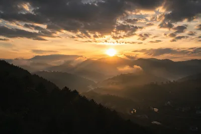 Misty Mountain Valley at Dawn