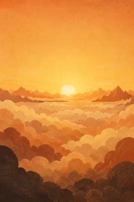 Sunrise Above Mountain Cloud Sea