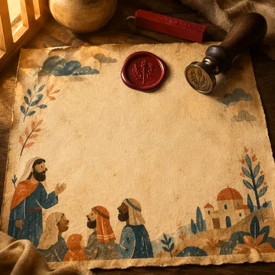 Vintage Parchment Scroll With Red Wax Seal