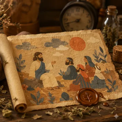 Vintage Parchment Scrolls with Amber Wax Seal