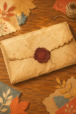 Aged Parchment Scroll with Burgundy Wax Seal
