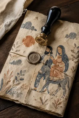 Aged Parchment Scroll With Taupe Wax Seal