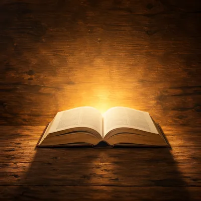 Open Scripture Book with Golden Glow