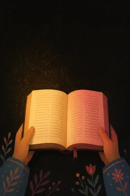 Open Bible in Hands with Glow