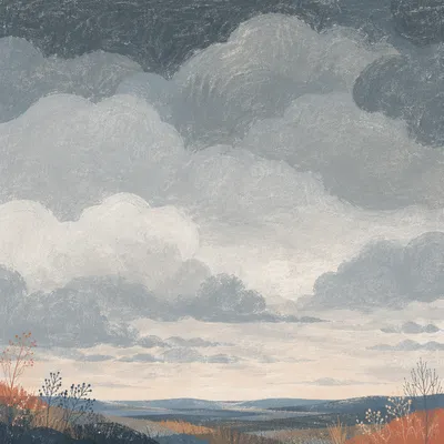 Moody Overcast Sky Background in Grey