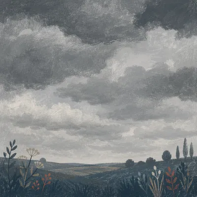 Moody Overcast Sky Background Landscape
