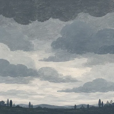 Moody Overcast Sky with Layered Grey Clouds