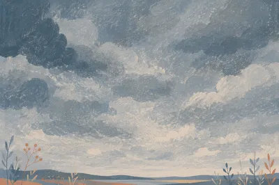 Moody Overcast Sky Background with Grey Clouds
