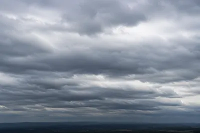 Moody Overcast Sky Background with Low Horizon