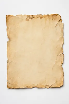 Vintage Aged Parchment on White Background