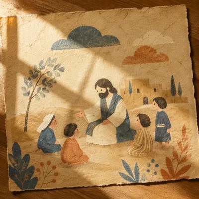 Warm Parchment Background with Cross Shadow