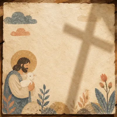 Aged Parchment With Soft Cross Shadow