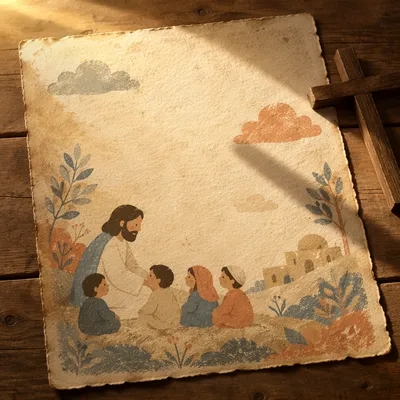 Aged Parchment with Cross Shadow