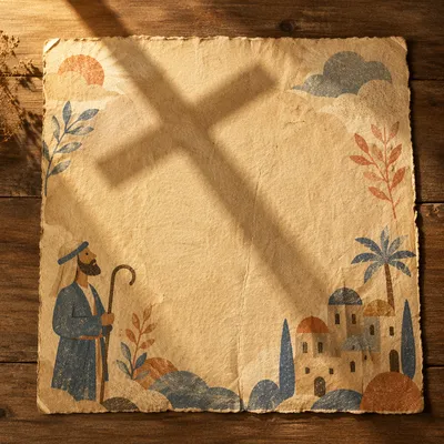 Parchment Paper With Gentle Cross Shadow