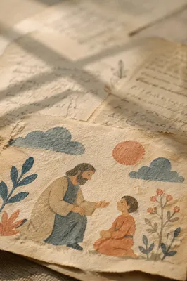 Aged Parchment With Cross Shadow