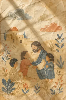 Aged Parchment with Soft Cross Shadow